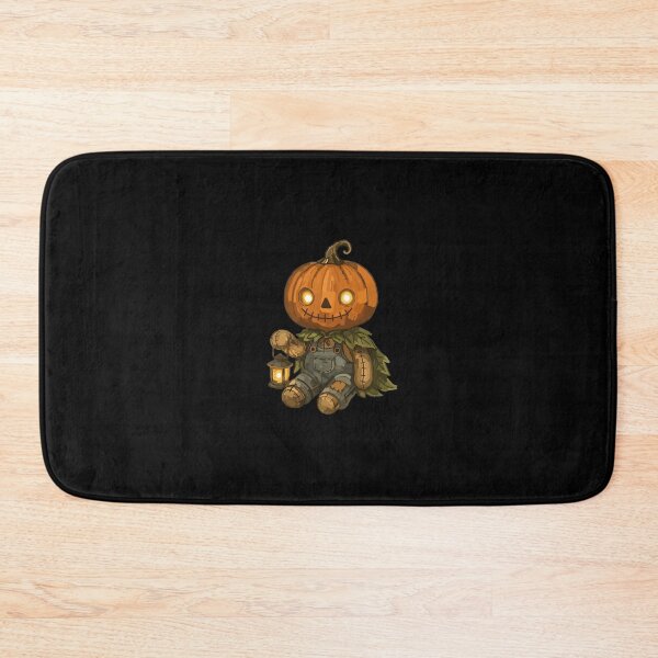 Item preview, Cute Pumpkin Head Scarecrow Holding Lantern - Vintage Cottagecore Halloween Jack-o'-Lantern Doll Graphic designed and sold by GrimNest.