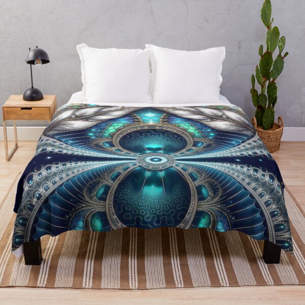 Item preview, Beautiful Blue and Silver Fractal with Stone Background designed and sold by Frackxion.
