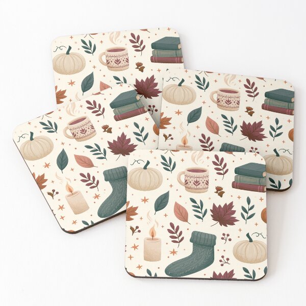 Item preview, Autumn patterns with pumpkins, books, candles, and leaves | Autumn design | Autumn pattern designed and sold by Schmidsi.