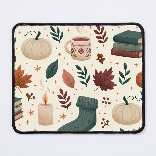 Item preview, Autumn patterns with pumpkins, books, candles, and leaves | Autumn design | Autumn pattern designed and sold by Schmidsi.