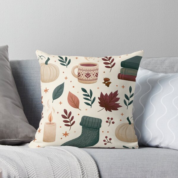 Item preview, Autumn patterns with pumpkins, books, candles, and leaves | Autumn design | Autumn pattern designed and sold by Schmidsi.