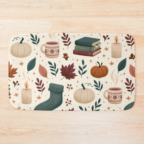 Item preview, Autumn patterns with pumpkins, books, candles, and leaves | Autumn design | Autumn pattern designed and sold by Schmidsi.