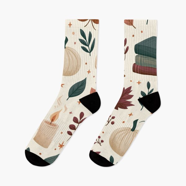 Item preview, Autumn patterns with pumpkins, books, candles, and leaves | Autumn design | Autumn pattern designed and sold by Schmidsi.