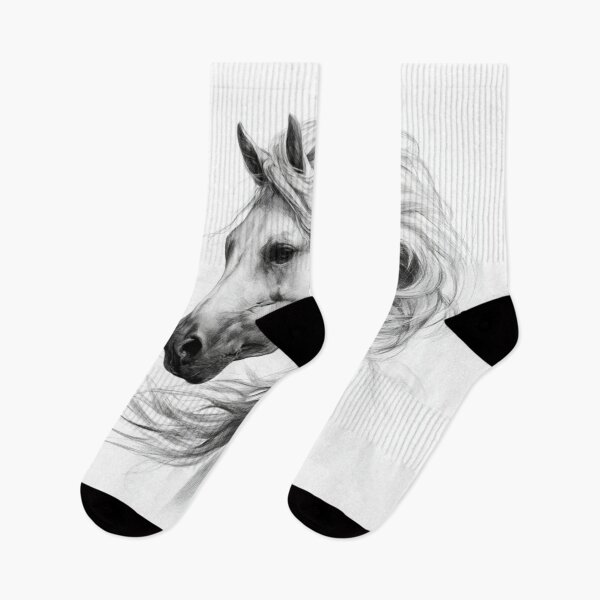 Item preview, majestic black and white sketch of horse designed and sold by dcrc.