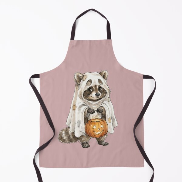 Item preview, Cute Ghost Raccoon with Pumpkin Bucket Halloween Watercolor designed and sold by BreezifyDesignStudio.