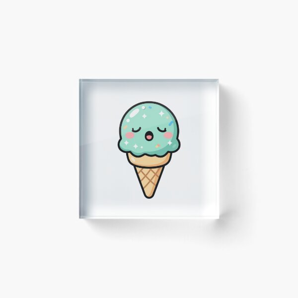 Item preview, Cute Sleepy Kawaii Ice Cream Cone Cartoon | Adorable Ice Cream Sticker & Gift Design designed and sold by Rood Art Studio.