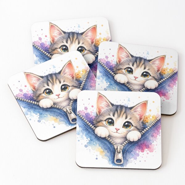 Item preview, Cute Kitten in Zipper Pocket designed and sold by GRFORA.