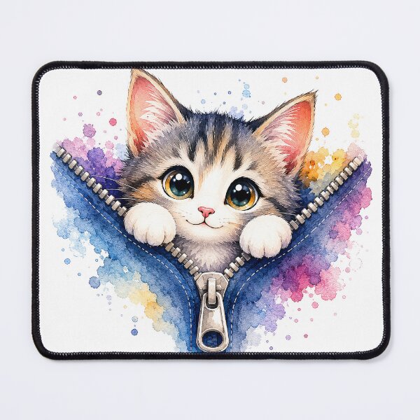 Item preview, Cute Kitten in Zipper Pocket designed and sold by GRFORA.