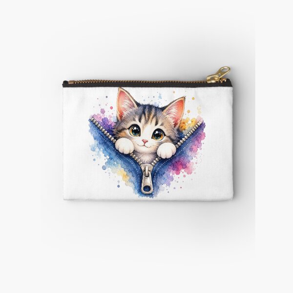 Item preview, Cute Kitten in Zipper Pocket designed and sold by GRFORA.