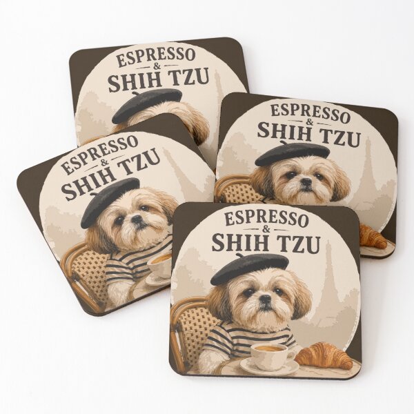Item preview, Espresso & Shih Tzu – Paris Café Vibes designed and sold by PawsAndPallette .
