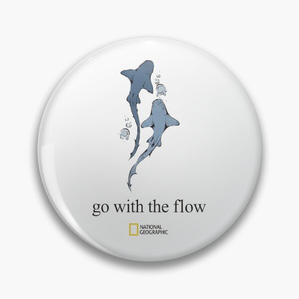 Item preview, National Geographic Shark Go With The Flow Vintage Ocean Wildlife Graphic Tee designed and sold by yerdhalo.