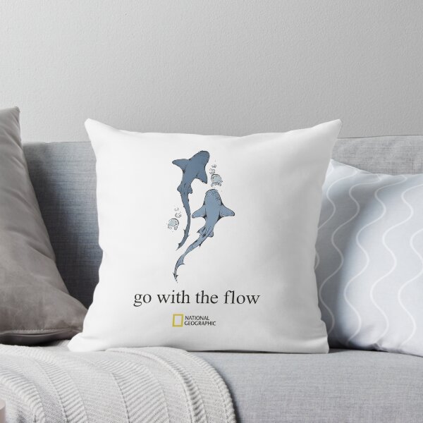 Item preview, National Geographic Shark Go With The Flow Vintage Ocean Wildlife Graphic Tee designed and sold by yerdhalo.