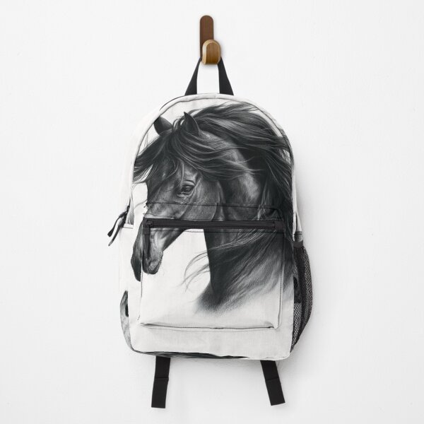 Item preview, majestic black and white sketch of horse designed and sold by dcrc.