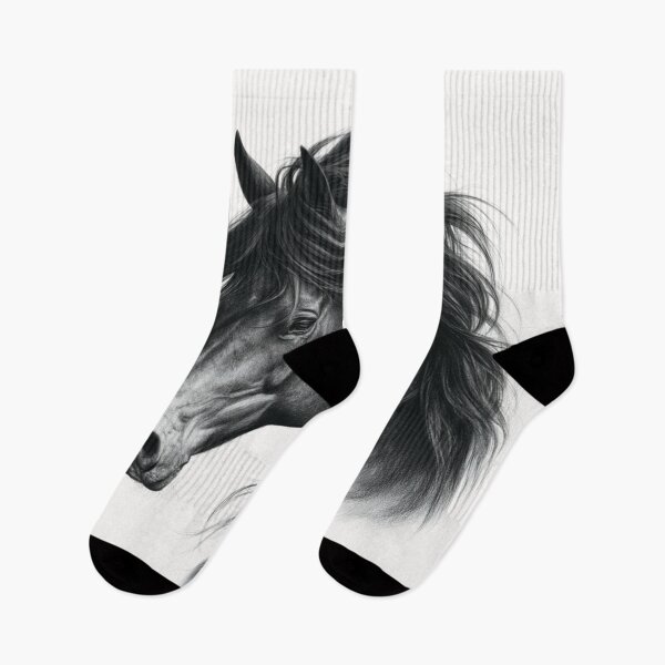 Item preview, majestic black and white sketch of horse designed and sold by dcrc.