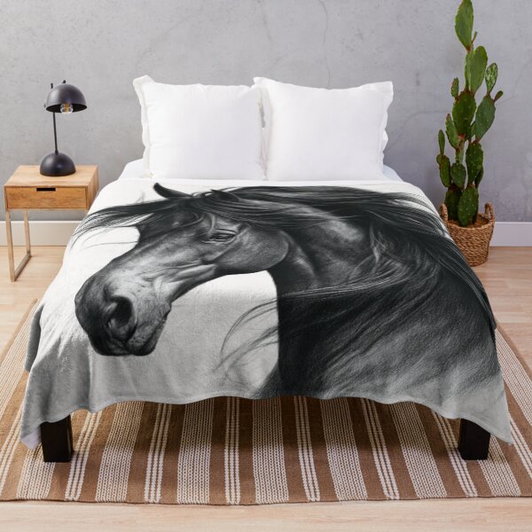 Item preview, majestic black and white sketch of horse designed and sold by dcrc.