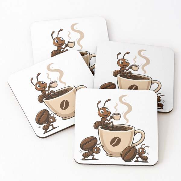 Item preview, Coffee Time – Cute Ant Drinking Coffee designed and sold by DreamPrintForge.
