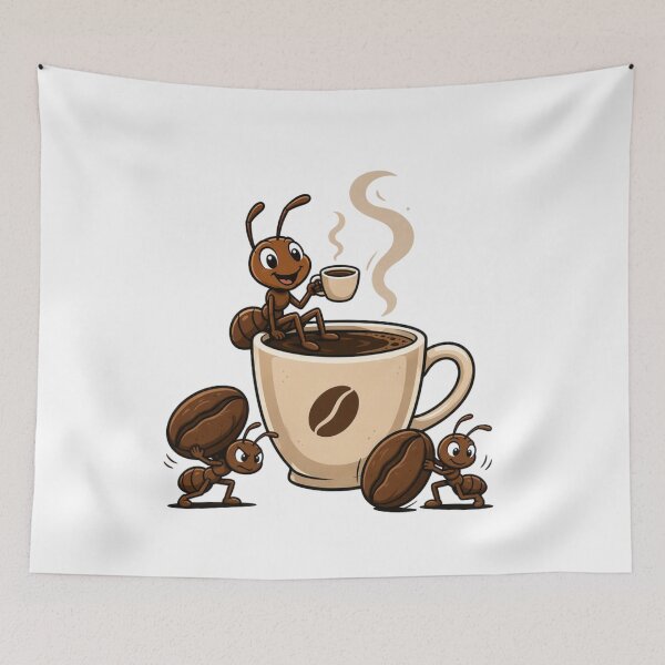 Item preview, Coffee Time – Cute Ant Drinking Coffee designed and sold by DreamPrintForge.