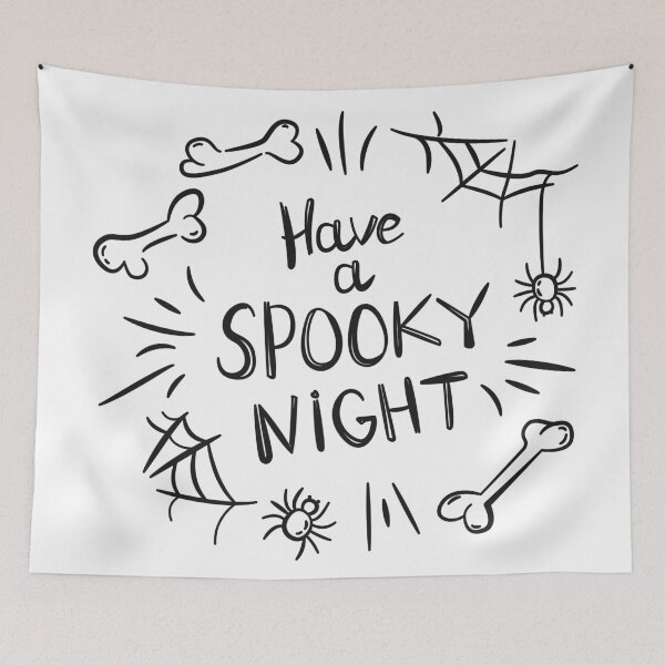 Item preview, Have a Spooky Night Halloween Typography Design with Bones, Spider Web and Spider designed and sold by CHERRY--SHOP.