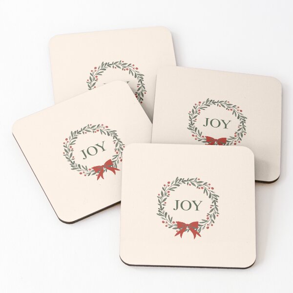Item preview, JOY Christmas Wreath Red Green Holiday Design designed and sold by GemsAnatomy.