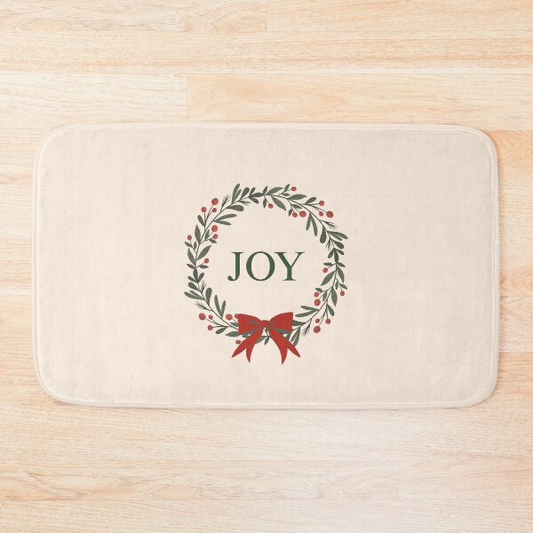 Item preview, JOY Christmas Wreath Red Green Holiday Design designed and sold by GemsAnatomy.
