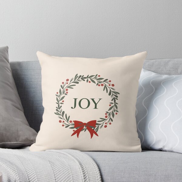Item preview, JOY Christmas Wreath Red Green Holiday Design designed and sold by GemsAnatomy.