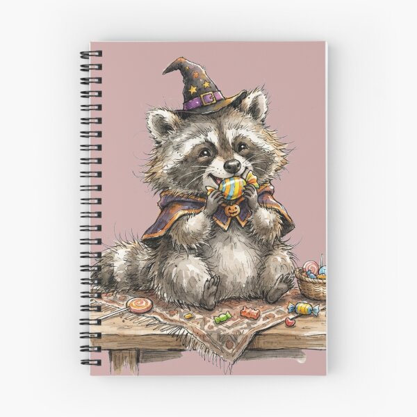 Item preview, Cute Raccoon Witch Eating Halloween Candy Watercolor designed and sold by BreezifyDesignStudio.