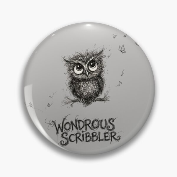 Item preview, Wondrous Scribbler - Cute Messy Line Art Owl Illustration designed and sold by Nakrisa.