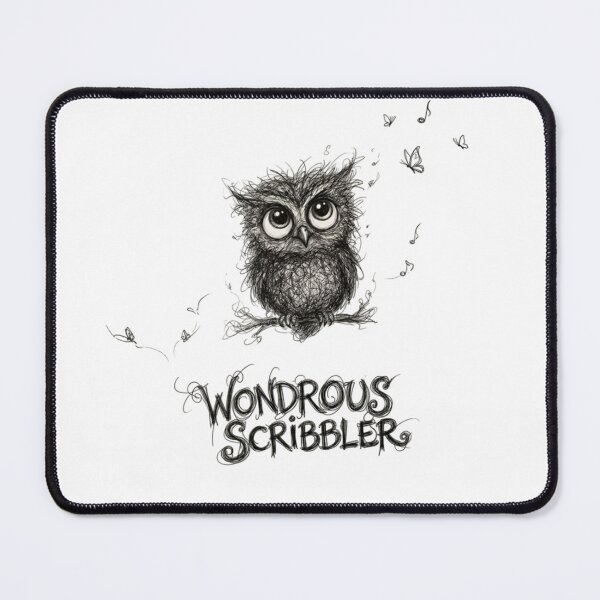 Item preview, Wondrous Scribbler - Cute Messy Line Art Owl Illustration designed and sold by Nakrisa.