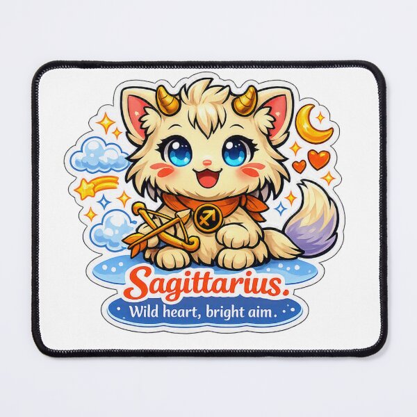 Item preview, Sagittarius Kawaii Cat sticker ,zodiac sign designed and sold by wallartofmio.
