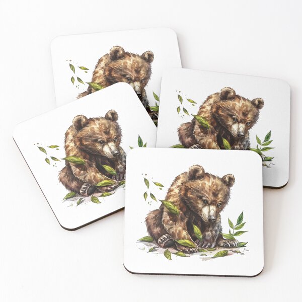 Item preview, Bear Cub | Cute Woodland Animal Watercolor Art designed and sold by Mandayartstudio.