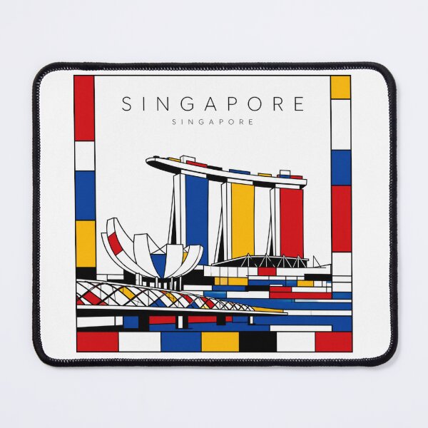 Item preview, Singapore Mondrian style poster 3D designed and sold by CMYKStudio.