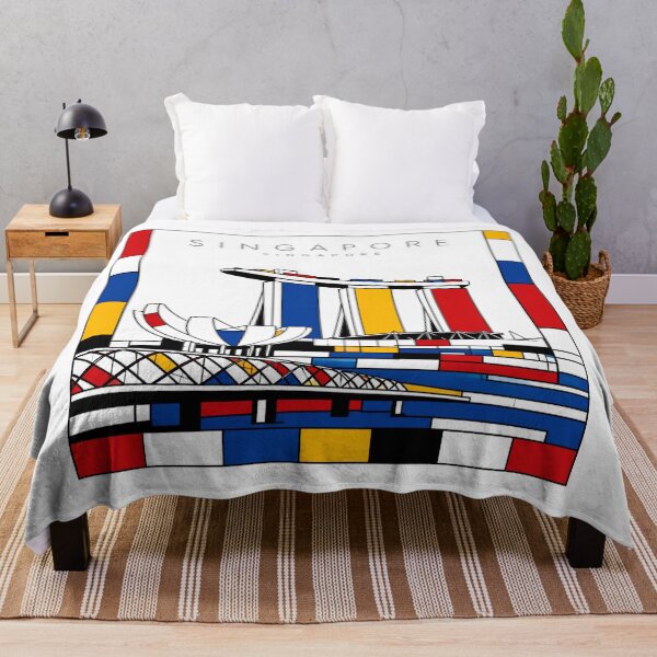 Item preview, Singapore Mondrian style poster 3D designed and sold by CMYKStudio.