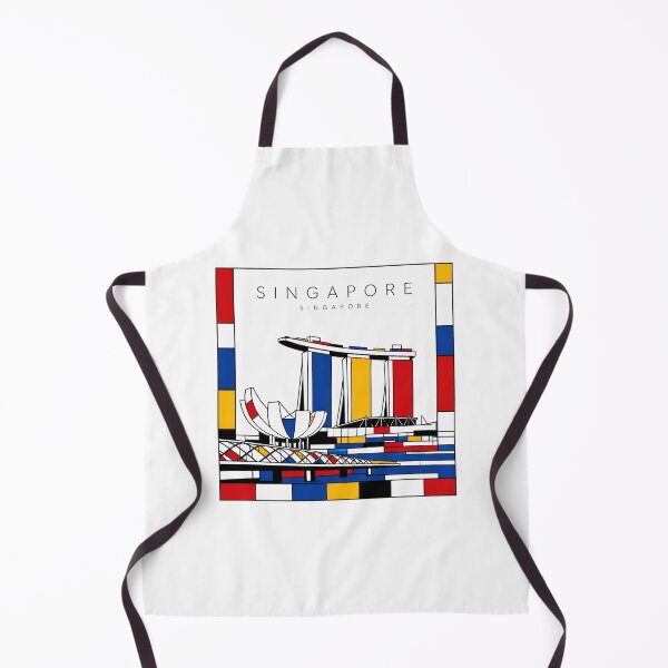 Item preview, Singapore Mondrian style poster 3D designed and sold by CMYKStudio.