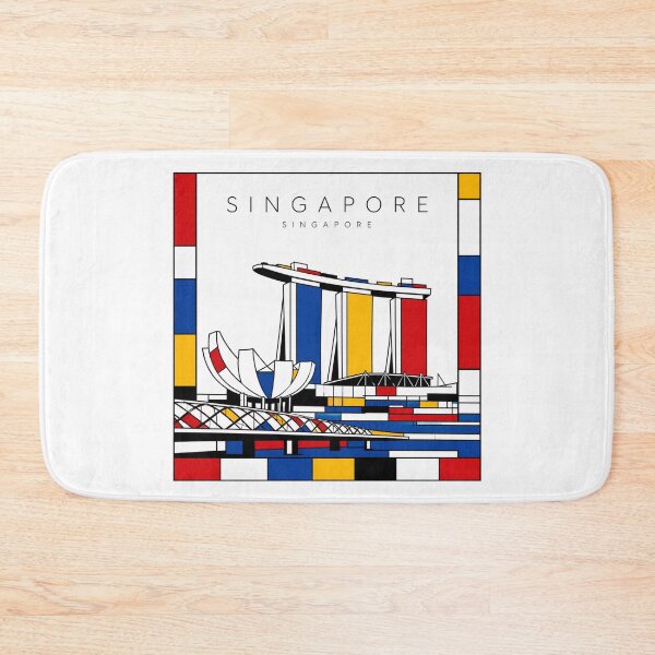 Item preview, Singapore Mondrian style poster 3D designed and sold by CMYKStudio.