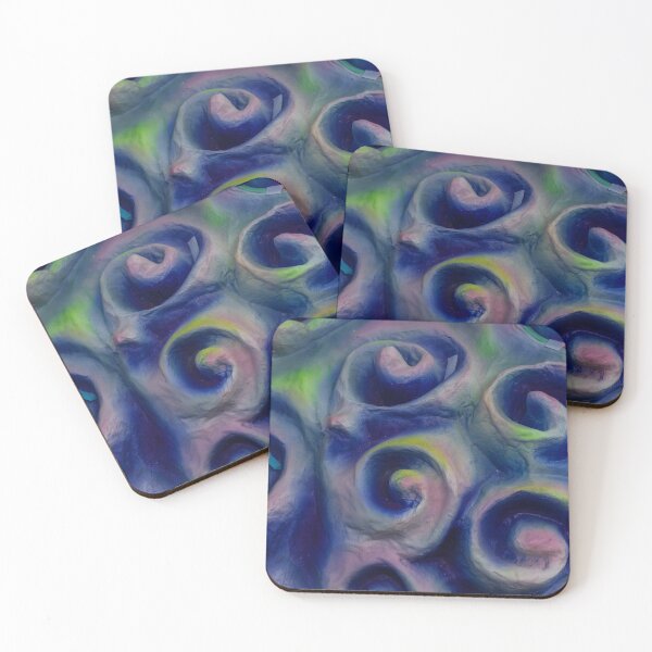 Item preview, Colorful Abstract Swirl Sculpture With Textured Clay Spirals In Blue Purple Pink Green designed and sold by Nmallia.