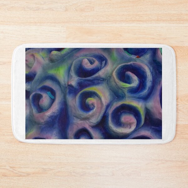 Item preview, Colorful Abstract Swirl Sculpture With Textured Clay Spirals In Blue Purple Pink Green designed and sold by Nmallia.