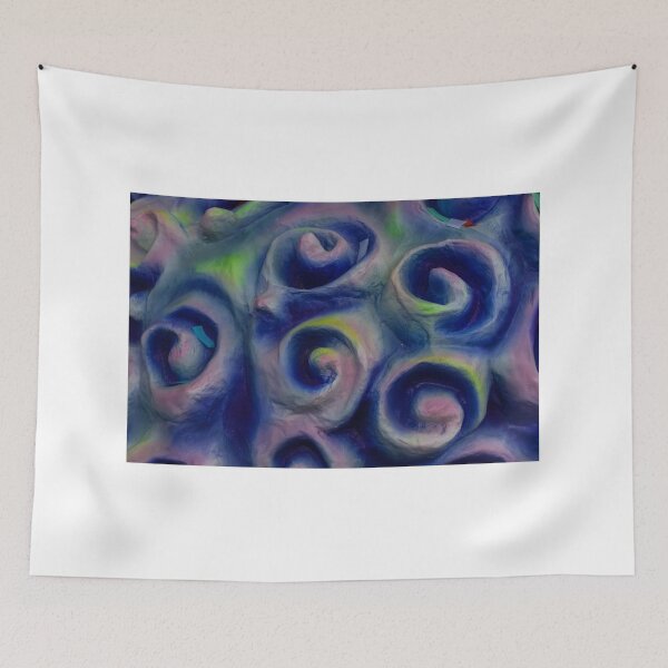 Item preview, Colorful Abstract Swirl Sculpture With Textured Clay Spirals In Blue Purple Pink Green designed and sold by Nmallia.