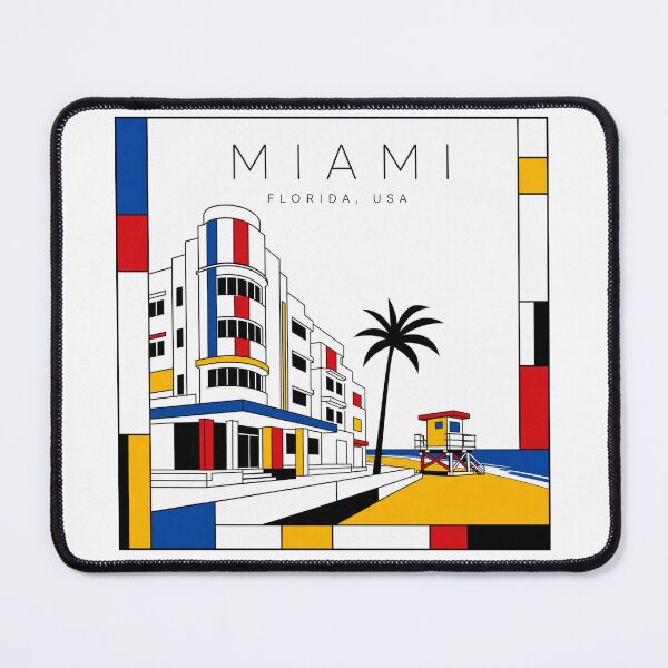 Item preview, Miami Mondrian style poster 3D designed and sold by CMYKStudio.