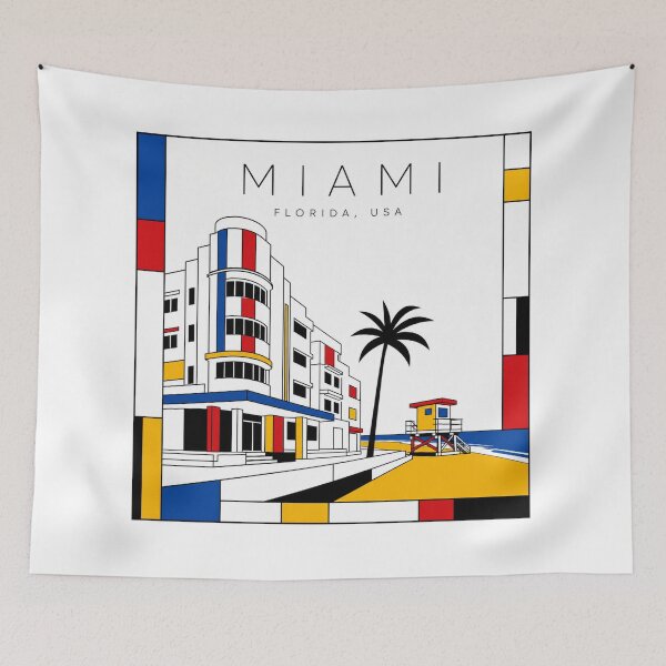 Item preview, Miami Mondrian style poster 3D designed and sold by CMYKStudio.