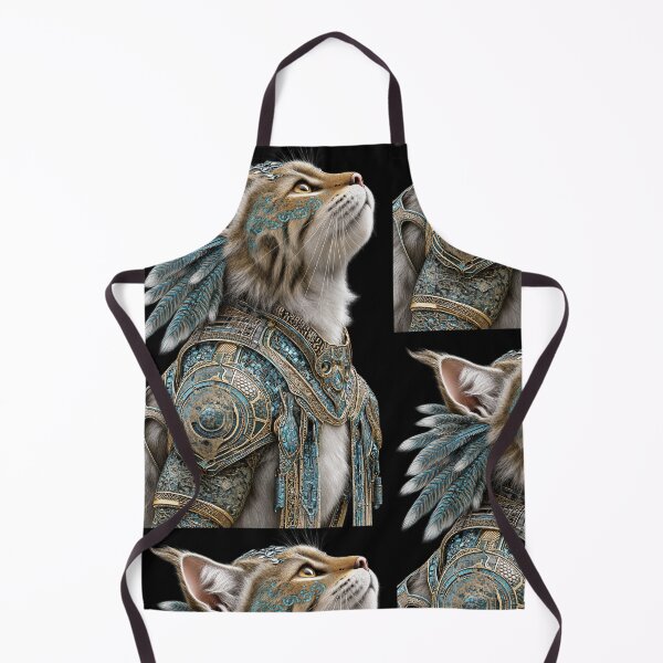 Item preview, Futuristic Cat Warrior – Turquoise Fantasy Cat Art designed and sold by Verademacedoart.