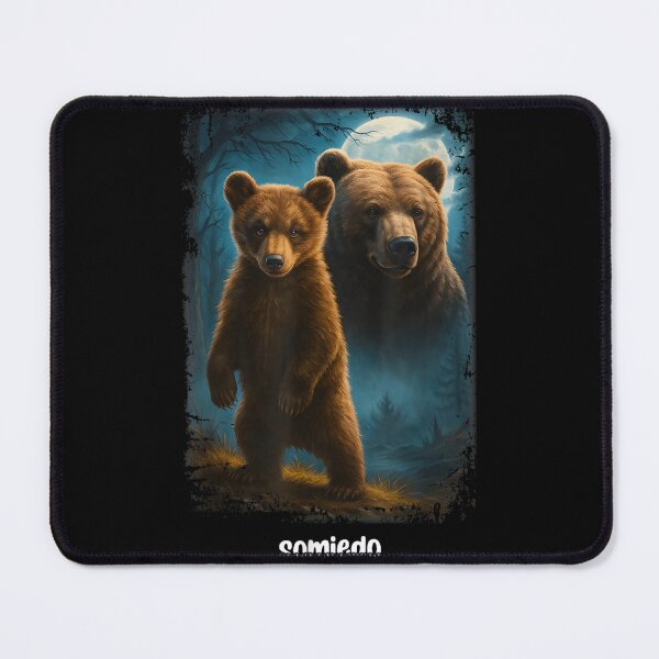 Item preview, Somiedo Bears In Moonlight Wilderness Forest Brown Bear Wildlife Nature Art designed and sold by RuperDelois.