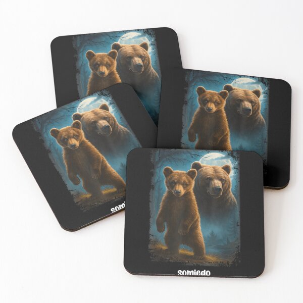 Item preview, Somiedo Bears In Moonlight Wilderness Forest Brown Bear Wildlife Nature Art designed and sold by RuperDelois.