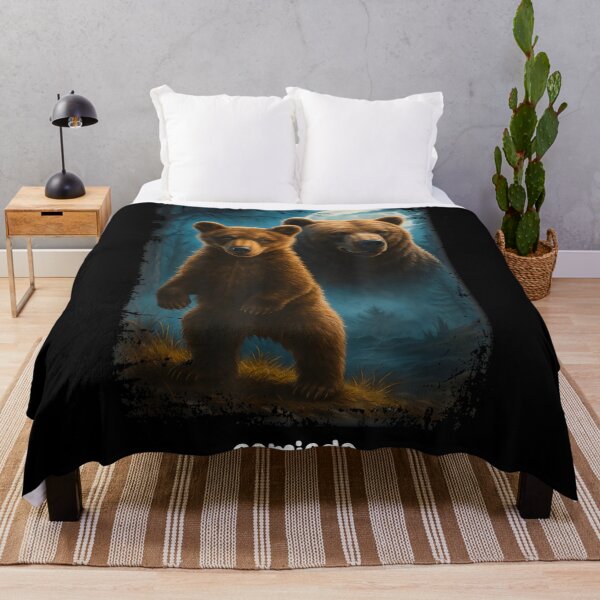 Item preview, Somiedo Bears In Moonlight Wilderness Forest Brown Bear Wildlife Nature Art designed and sold by RuperDelois.