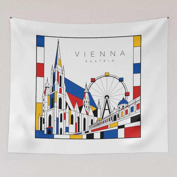 Item preview, Vienna Mondrian style poster 3D designed and sold by CMYKStudio.
