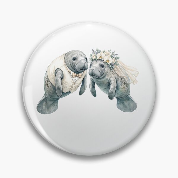 Item preview, Manatee Wedding Couple Art designed and sold by Tiffany Roy.