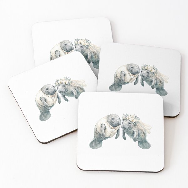 Item preview, Manatee Wedding Couple Art designed and sold by Roy & Tiffany.