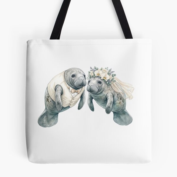 Item preview, Manatee Wedding Couple Art designed and sold by Roy & Tiffany.