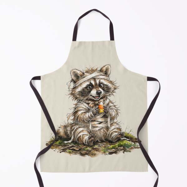 Item preview, Cute Mummy Raccoon Eating Candy Corn Halloween Watercolor designed and sold by BreezifyDesignStudio.