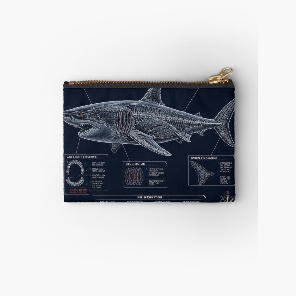 Item preview, Great White Shark Blueprint Art | Sea Creatures Technical Illustration designed and sold by SunnyDesign82.