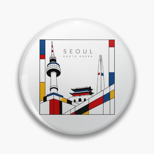 Item preview, Seoul Mondrian style poster 3D designed and sold by CMYKStudio.